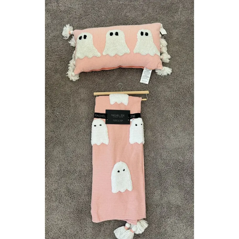 NWT Rachel Zoe Ghost Throw Blanket Pink